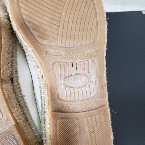 MAYPOL white leather eyelet espadrille flats - Picture 7 of 9